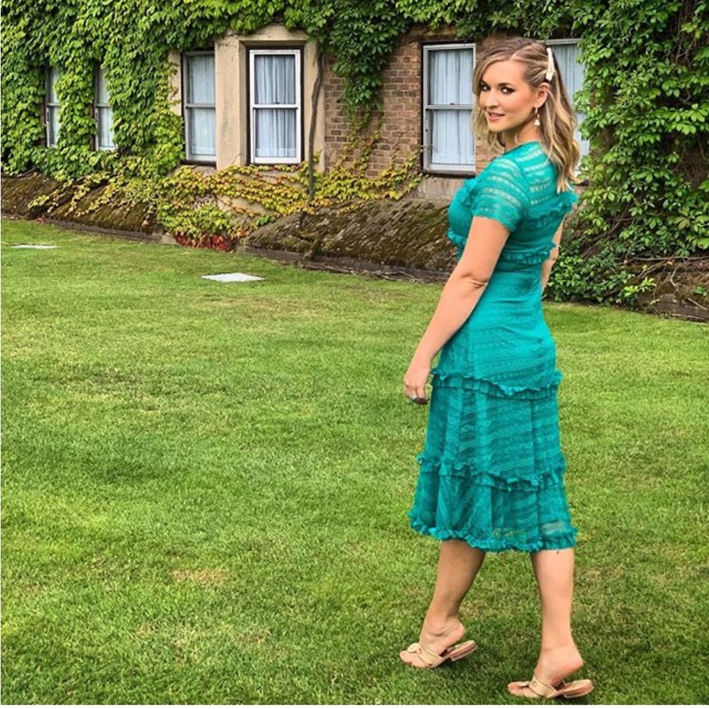 NWT Anthropologie Vone Dashing Lace Midi Dress Size 4